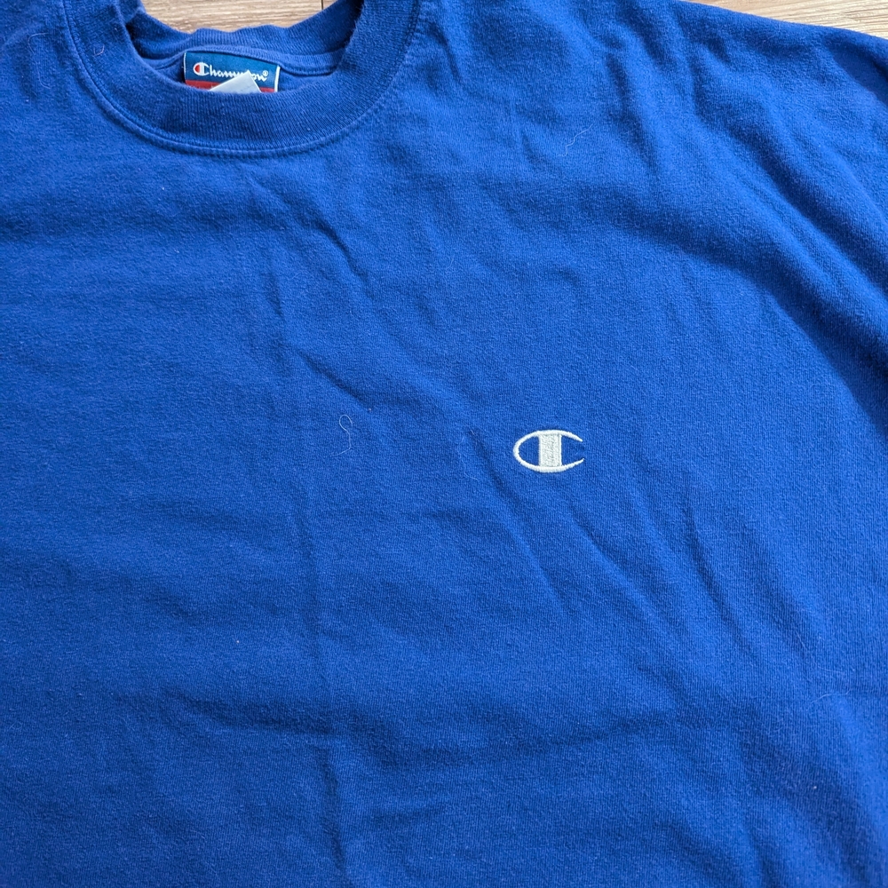 Vintage Champion Purple / Blue Embroidery T-Shirt XXL